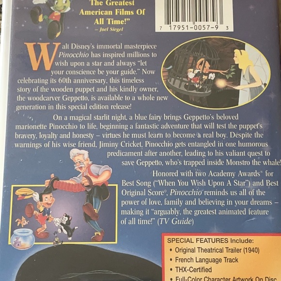 Walt Disney Gold Collection Pinocchio DVD New - Picture 3 of 7